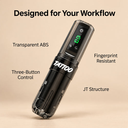 INF Wireless Charging Tattoo Pen with LED Display and Dual-Function Liner/Shader