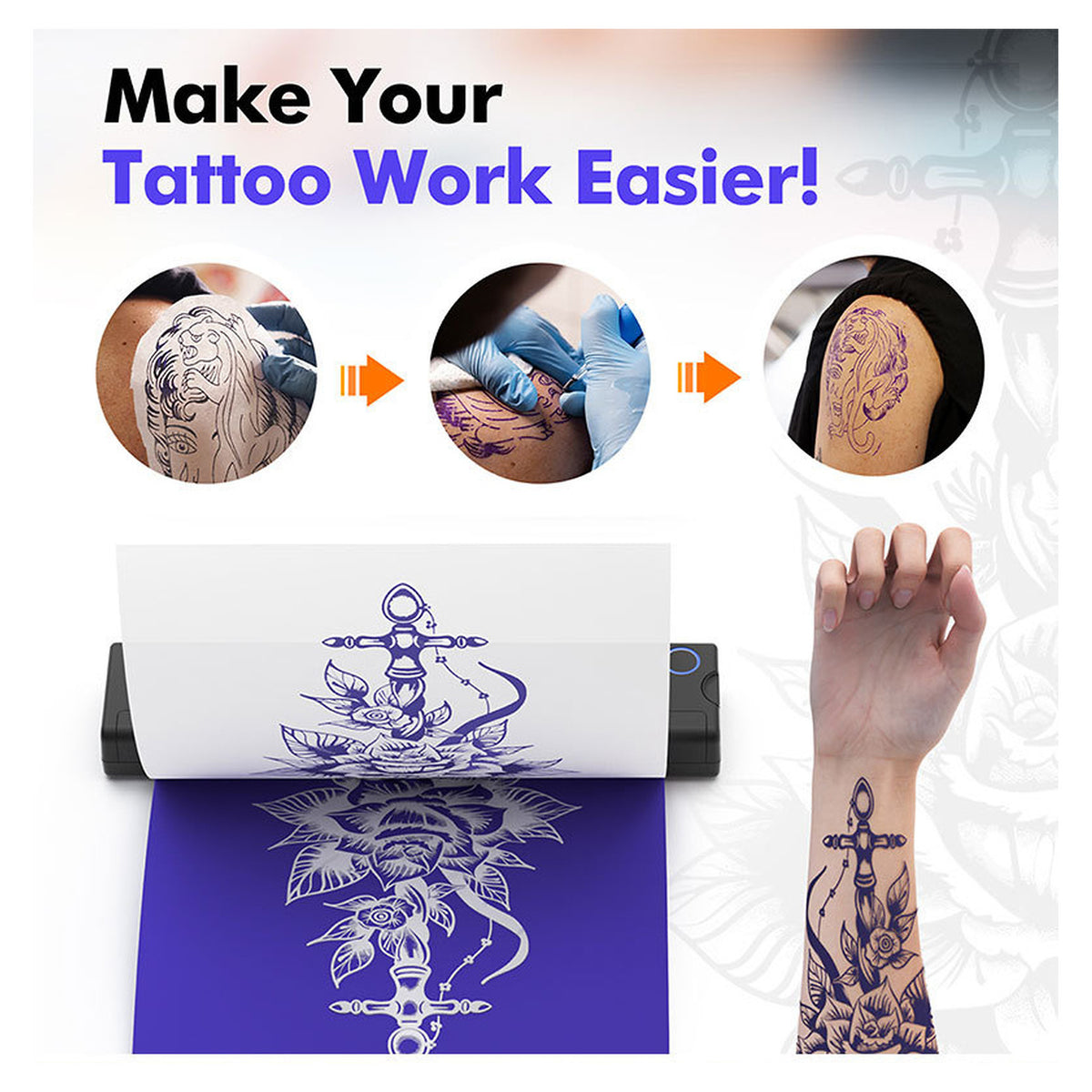 Bluetooth thermal printer for tattoo transfer and office use | INF Tattoo